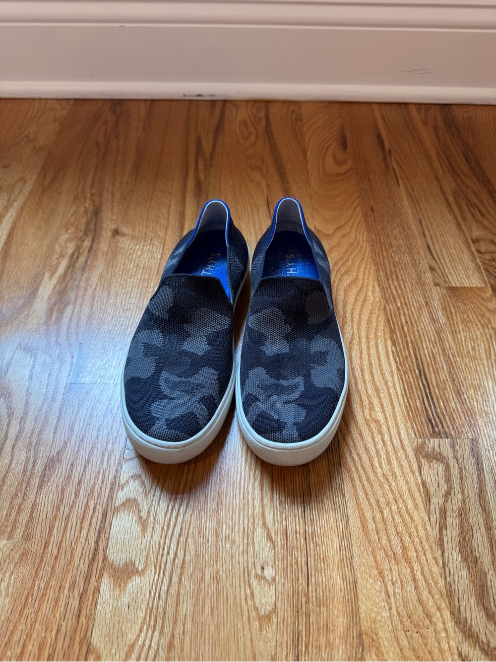 Women’s Rothy Sneaker Slip-On Knit Sneakers in Black Camo
